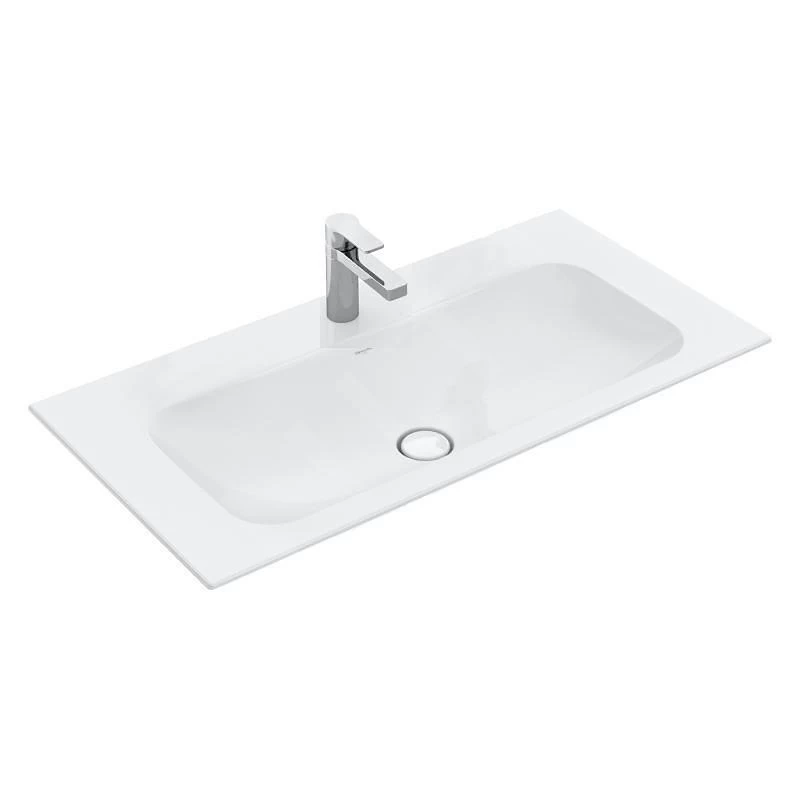 Villeroy & Boch Finion - Wastafel Met Verborgen Overloop, 1200x500 Mm, Met Ceramicplus, Alpine Wit 4164CBR1 1 Villeroy & Boch Finion - Wastafel Met Verborgen Overloop, 1200x500 Mm, Met Ceramicplus, Alpine Wit 4164CBR1