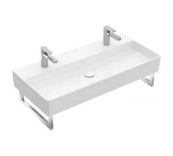 Villeroy & Boch Memento 2.0 - Dubbele Wastafel 1200x470 Mm, Met Overloop, 2 Kraangaten, CeramicPlus, Alpine Wit 4A22C4R1 -Thuis Badkamer Verkoop Winkel c4c5443063f2188dbb40855d