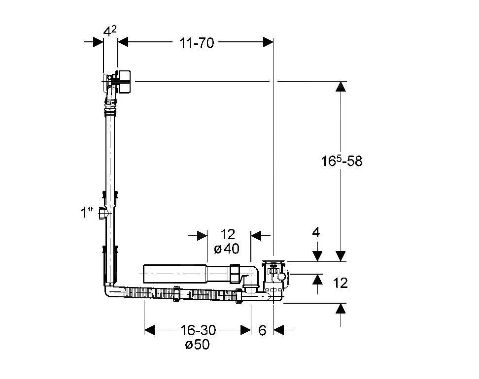 Hansa Fill - Hansafill Badafvoer-, Overloop- En Vulcombinatie Met Waste Basisgarnituur 05170100 2 Hansa Fill - Hansafill Badafvoer-, Overloop- En Vulcombinatie Met Waste Basisgarnituur 05170100 - Afbeelding 2